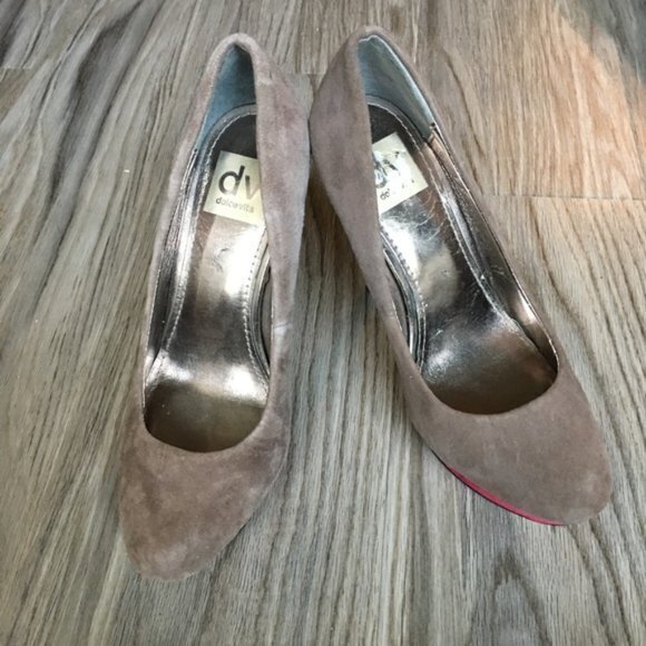 DV Dolce Vita‎ Taupe Tan Block Platform Pump - Picture 1 of 5